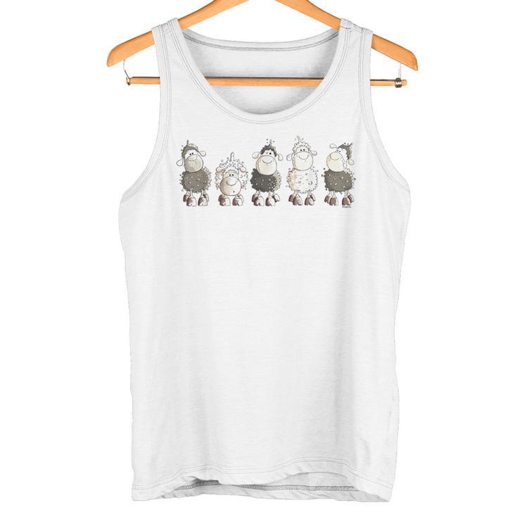 Five Wool Sheep I Sheep With Comic Sheep Tank Top