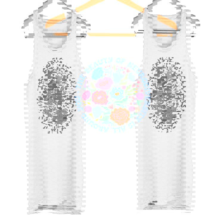 Floral Autism Neurodiversity Inclusion Sped Teacher BCBA Tank Top
