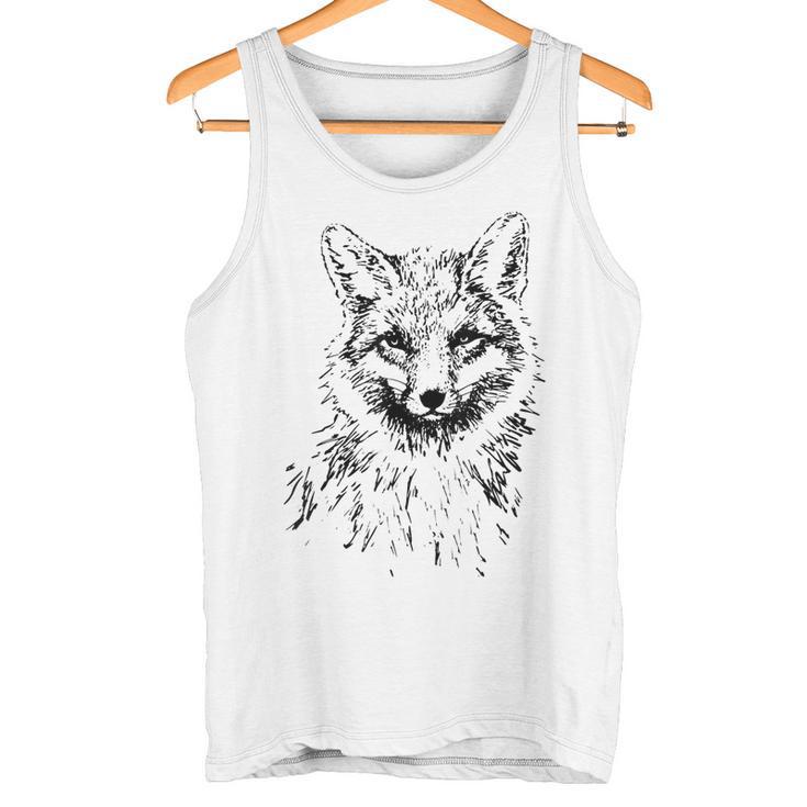 Fox Lovers Fox Motif Animals Gray Tank Top