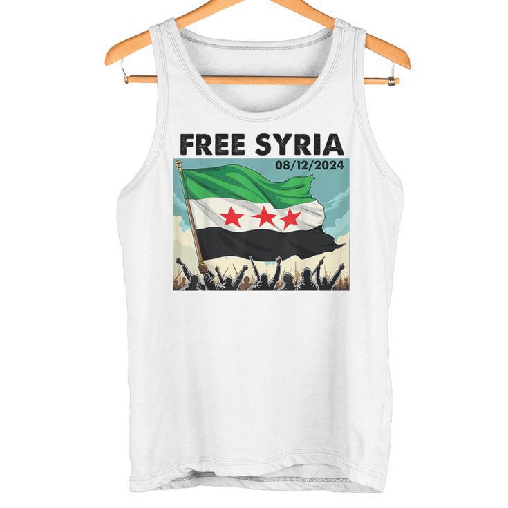 Free Syria Syria Revolution Freedon Flag Blue Tank Top