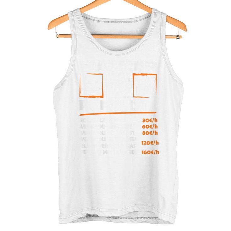 Masonry Hourly Wage With Back Print Backprint Work Tank Top