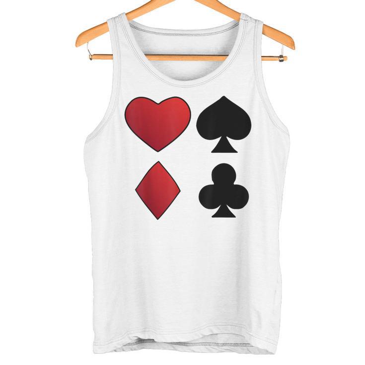 Poker Playing Cards Cross Heart Motif Card Fun Tank Top