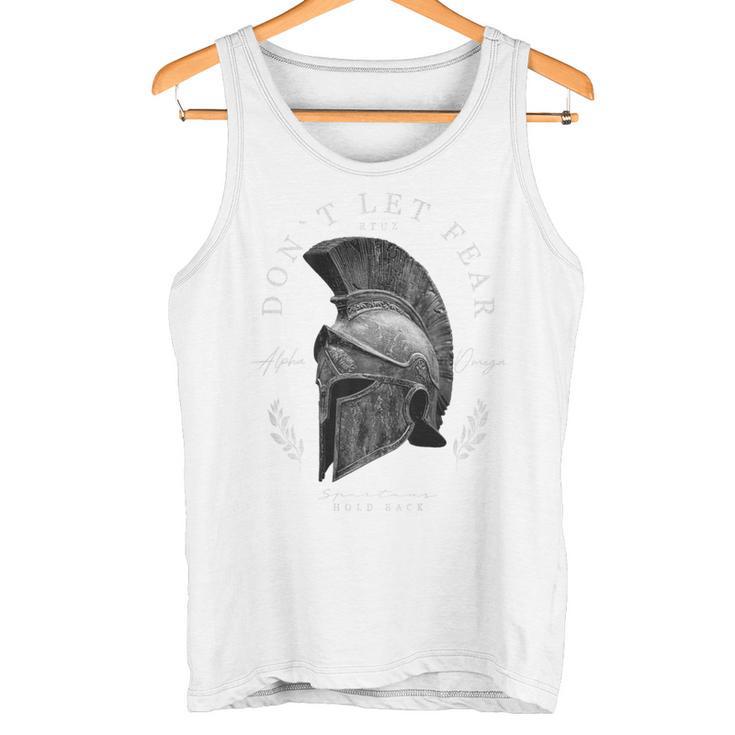 Greek Sparta Helmet Warrior Soldier Backprint Spartan Tank Top