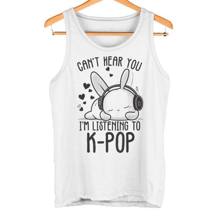 Ich Kann Dich Nicht Hören Ich Hörre Zu Kpop Rabbit K-Pop Gray Tank Top