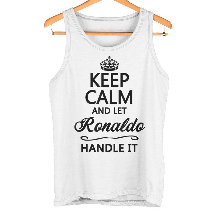 Keep Calm And Let Ronaldo Handle It Name Gray Tank Top