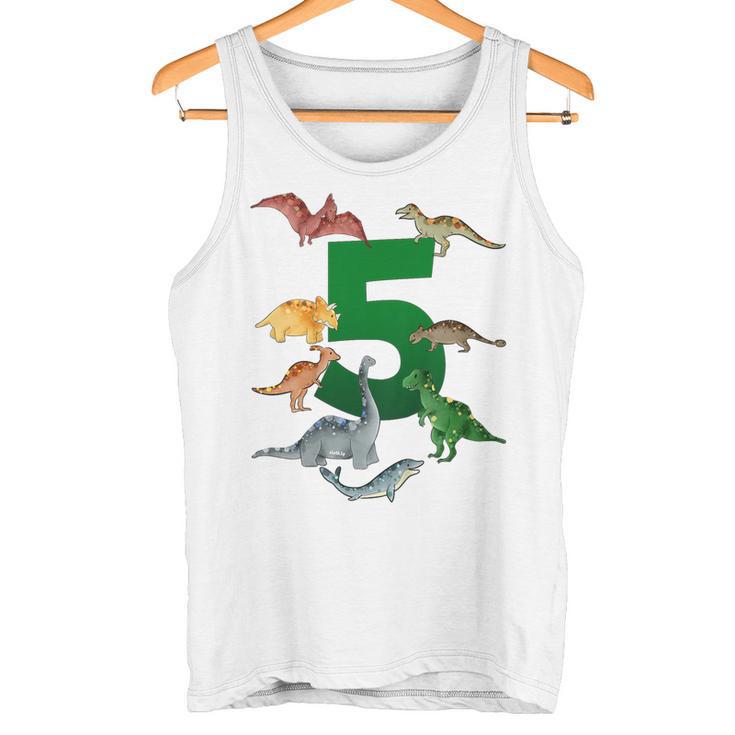 Kinder Geburtstags 5 Jahre Dinosaurier Dino 5 Geburtstag Tank Top