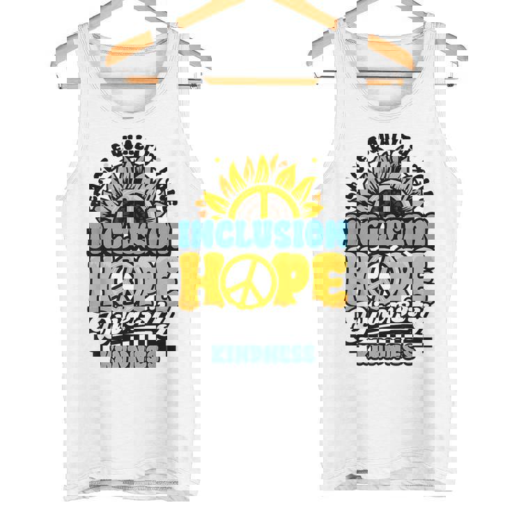 Kindness Peace Equality Love Inclusion Diversity Sunflower Tank Top