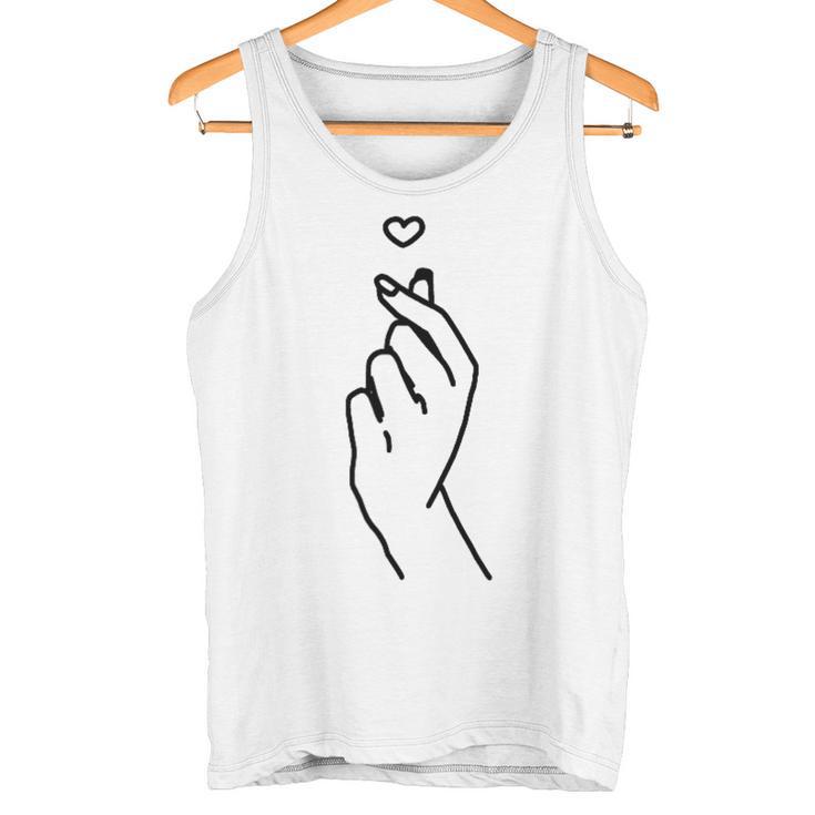 Korean Finger Heart Korean Graphic Kpop Love K-Pop Merch Tank Top