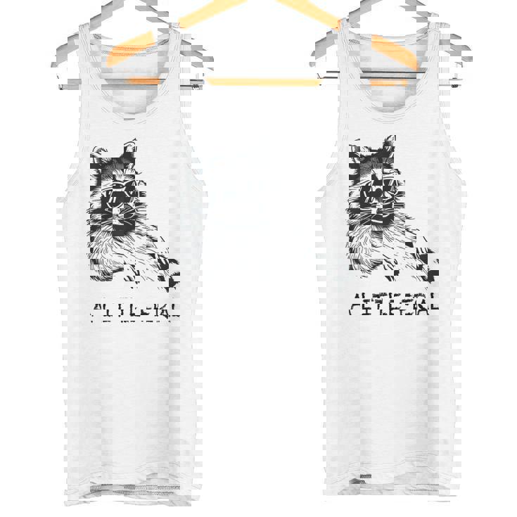 A Little Feral Raccoon With Moon Animal Raccoon Trash Panda Tank Top