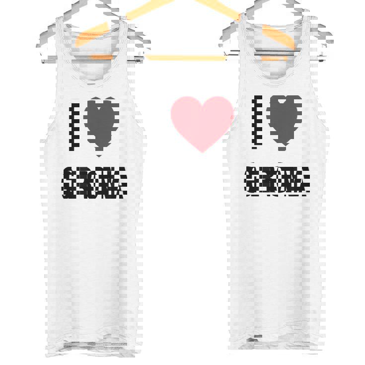 I Love Girona Ciudad En España Con Red Love Heart Camiseta sin mangas
