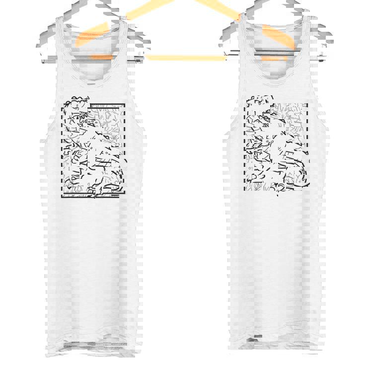 Motivo De Dinosaurio Para Colorear Y Pintar Para Niños Camiseta sin mangas