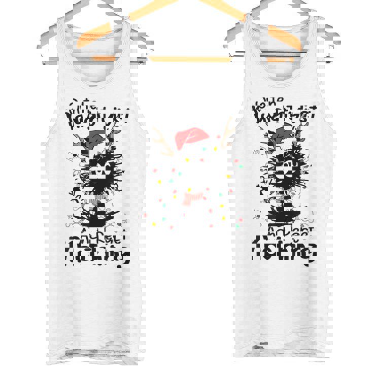 On The Naughty List I Regret Nothing Cat Christmas Lights Tank Top