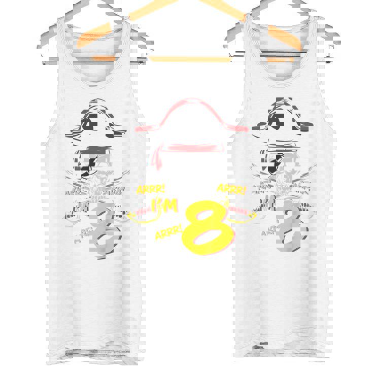 Niños Tengo 8 Cumpleaños Chicos Piratas 8º Cumpleaños Pirata Camiseta sin mangas