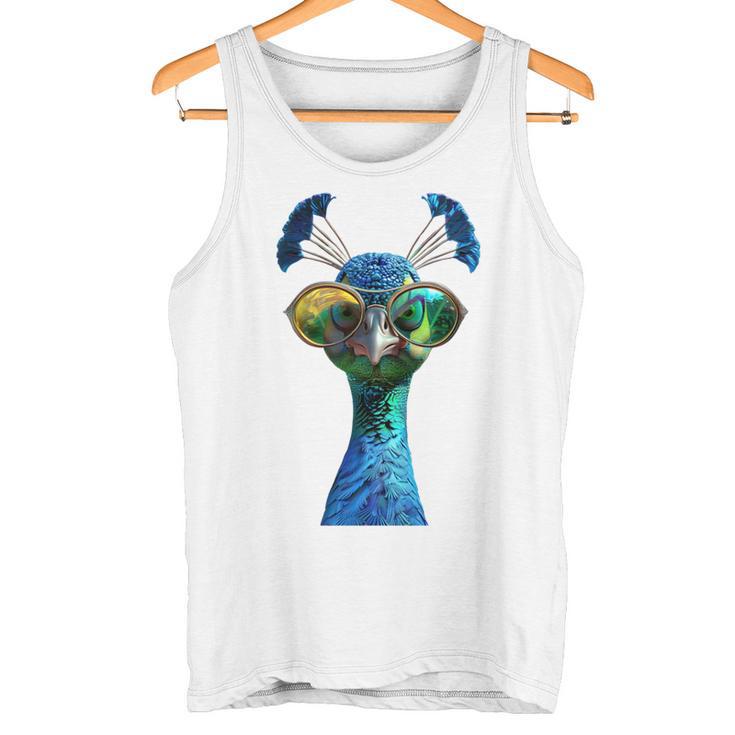 Pfau Motiv Blauer Pfau Pfauen Peacock Rad Pfauenrad Pfau Tank Top