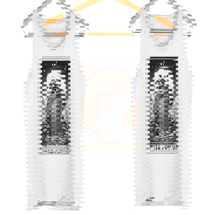 Raccoon Tarot Lovers Tank Top - Whimsical & Enchanting Tee
