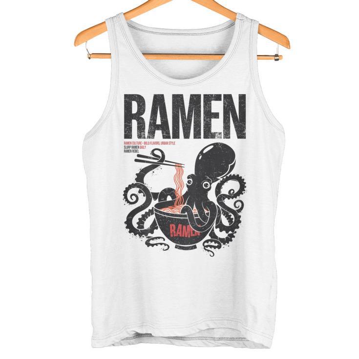 Ramen Anime Manga Kawaii Otaku Fashion Backprint Streetwear Gray Tank Top