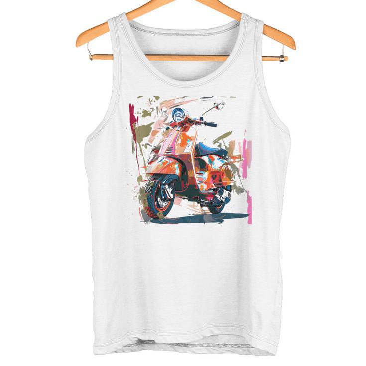 Scooter Moped Scooter Scooter Gray Tank Top