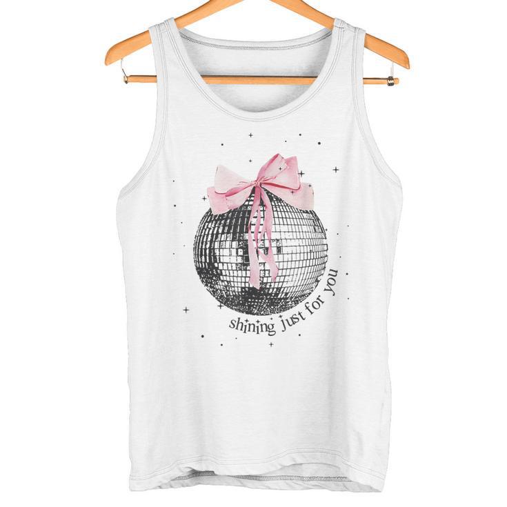 Shining Just For You Ribbon Disco Ball Tank Top