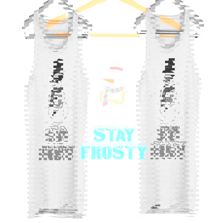 Stay Frosty Shirt Christmas Shirt Cool Snowman Premium Tank Top