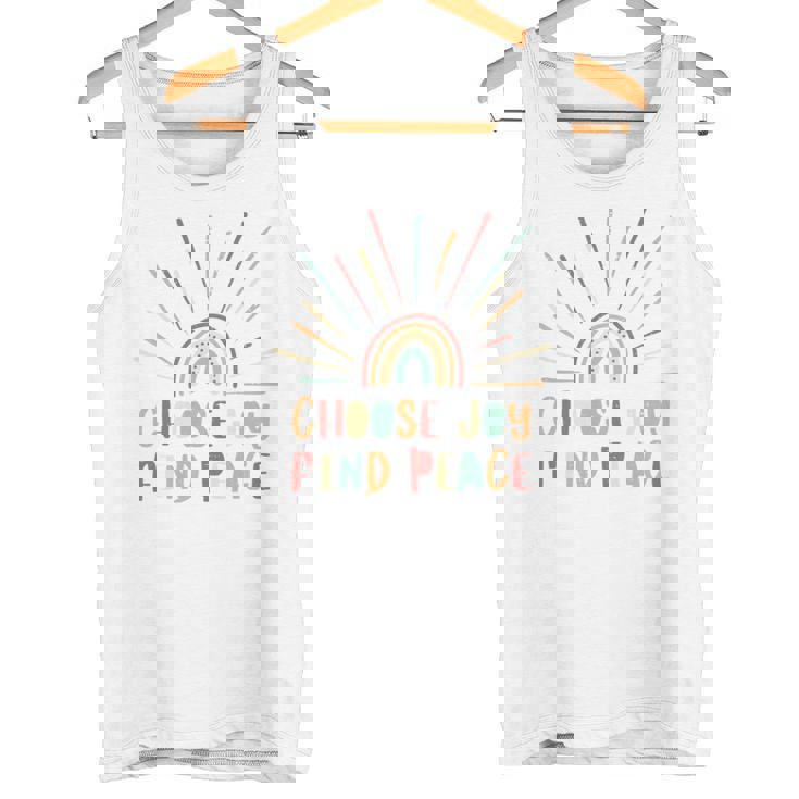 Vintage Choose Joy Find Peace Mensaje Positivo Manga Larga Camiseta sin mangas
