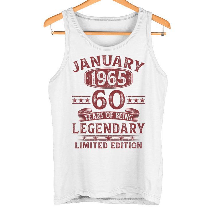 Vintage January 1965 60Th Birthday Tank Top