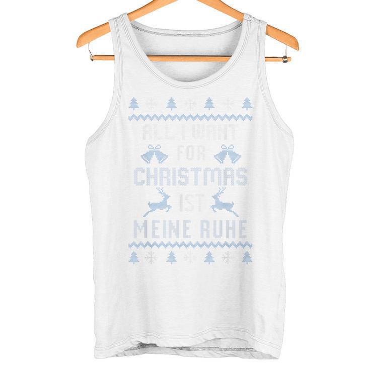 All I Want For Christmas Ist My Rest Blue Tank Top