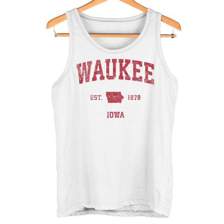 Waukee Iowa Iaintage-Sportdesign Roter Druck Tank Top