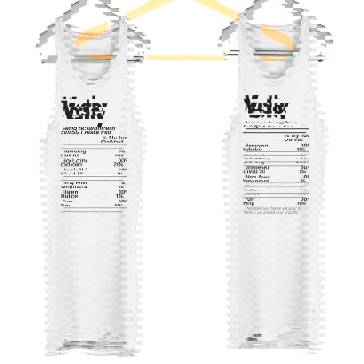 WESTLEY Nutrition Facts Name Definition Graphic Tank Top