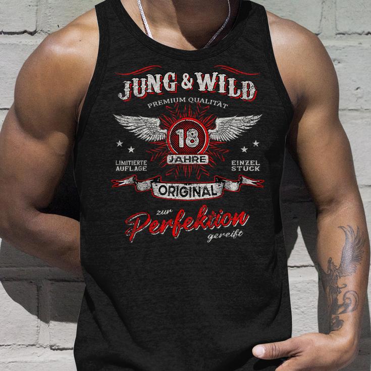 18 Jahre Jung & Wild Zum Perfektion Matured 18Th Birthday Tank Top Geschenke für Ihn