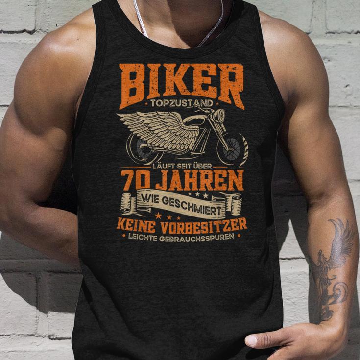 70Th Birthday Man Motorcycle Biker 70 Years Biker Tank Top Geschenke für Ihn