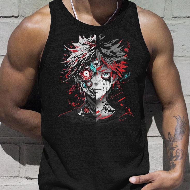 Anime Manga Motif Red Eyes Illustration Anime Tank Top Geschenke für Ihn