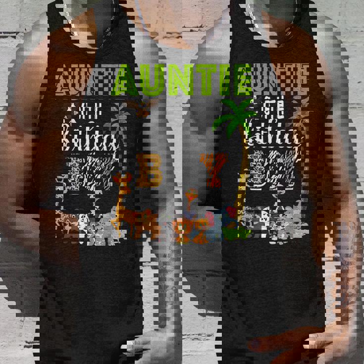 Auntie Of The Birthday Boy Wild Zoo Theme Safari Party Tank Top Gifts for Him