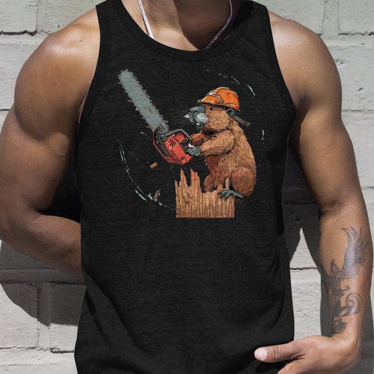 Beaver Lumberjack Chainsaw Tank Top Geschenke für Ihn