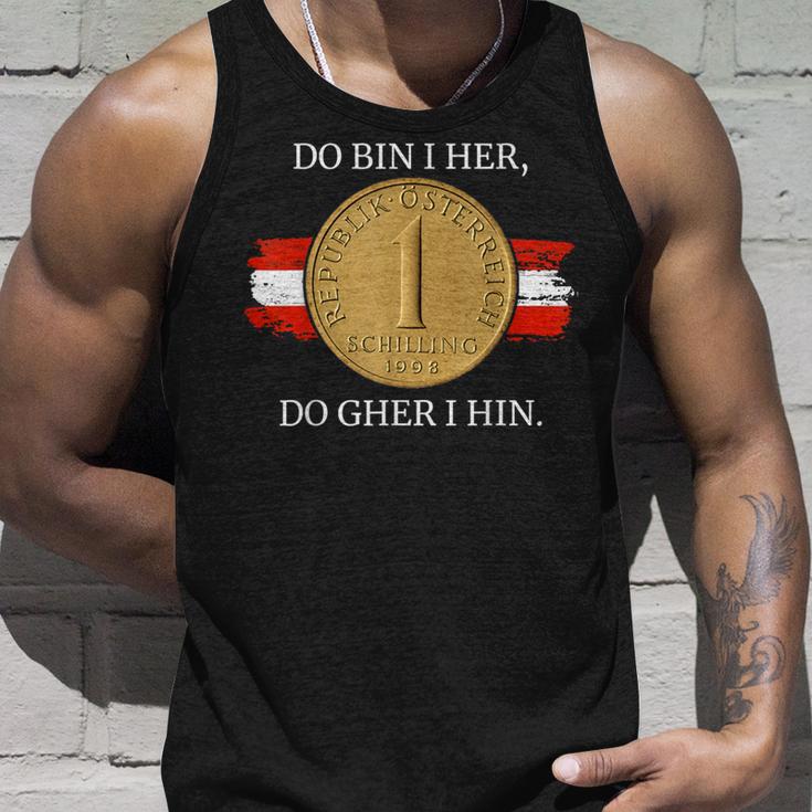 Do Bin I Her Austria Schilling Austrian Flag Tank Top Geschenke für Ihn