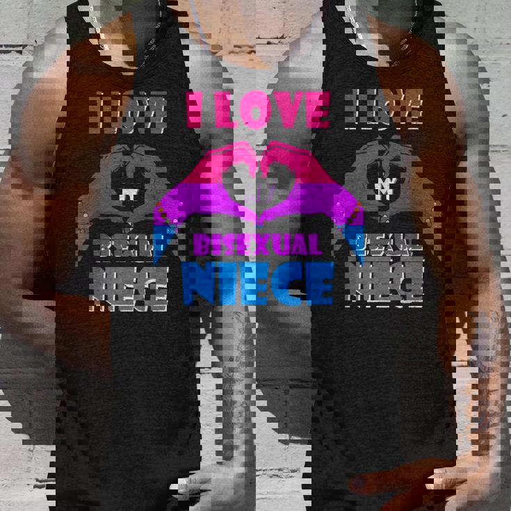 Bisexual Pride Flag Rainbow Bi Flag I Love My Bisexual Niece Tank Top Gifts for Him
