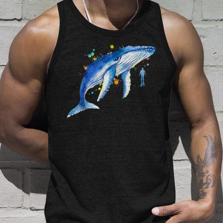 Blue Whale Diver Whale Tank Top Geschenke für Ihn