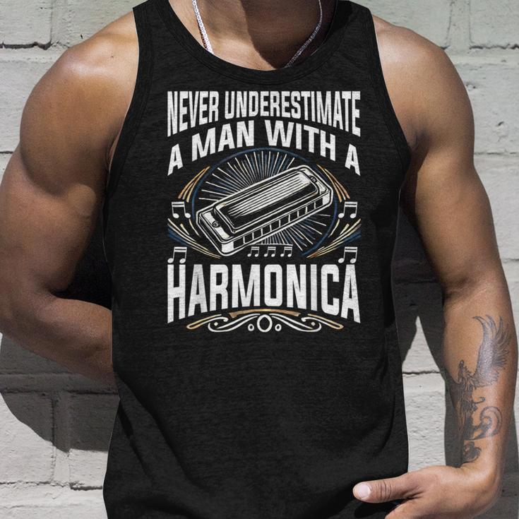 Blues Harp Harmonica Tank Top Geschenke für Ihn