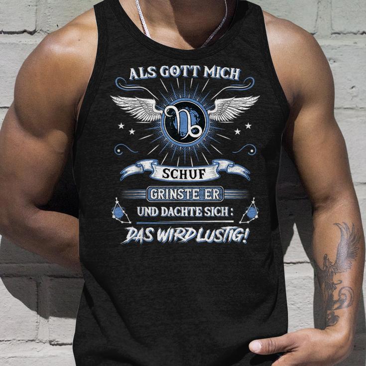 Capricorn Als Gott Mich Schuf Grinste Er Zodiac Sign Tank Top Geschenke für Ihn