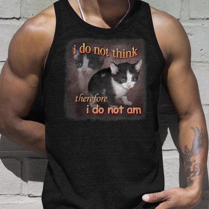 Cat Meme Portrait Ich Denke Nicht Also Bin Ich Nicht Bin Ich Nicht Tank Top Geschenke für Ihn