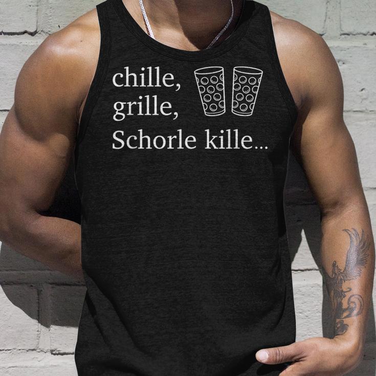 Chille Grille Schorle Kille & Dubbeglas Tank Top Geschenke für Ihn