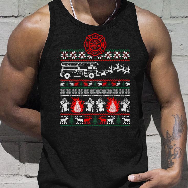 Christmas Fireman Fire Brigade Ugly Christmas Tank Top Geschenke für Ihn