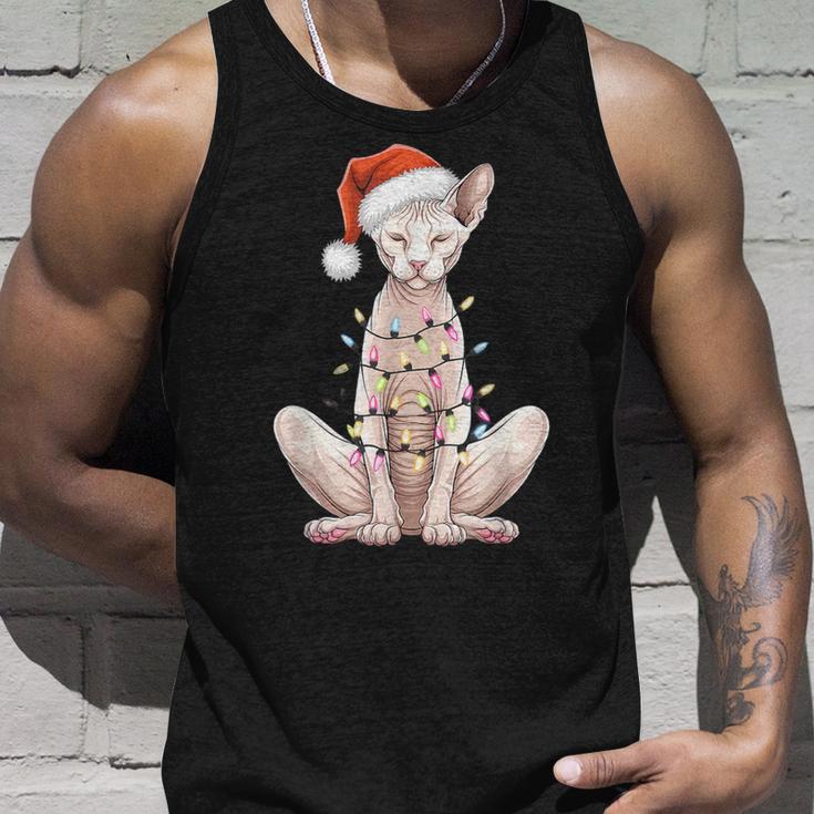 Christmas Hat Sphynx Cat Santa Hat Merry Christmas Xmas Tank Top Geschenke für Ihn