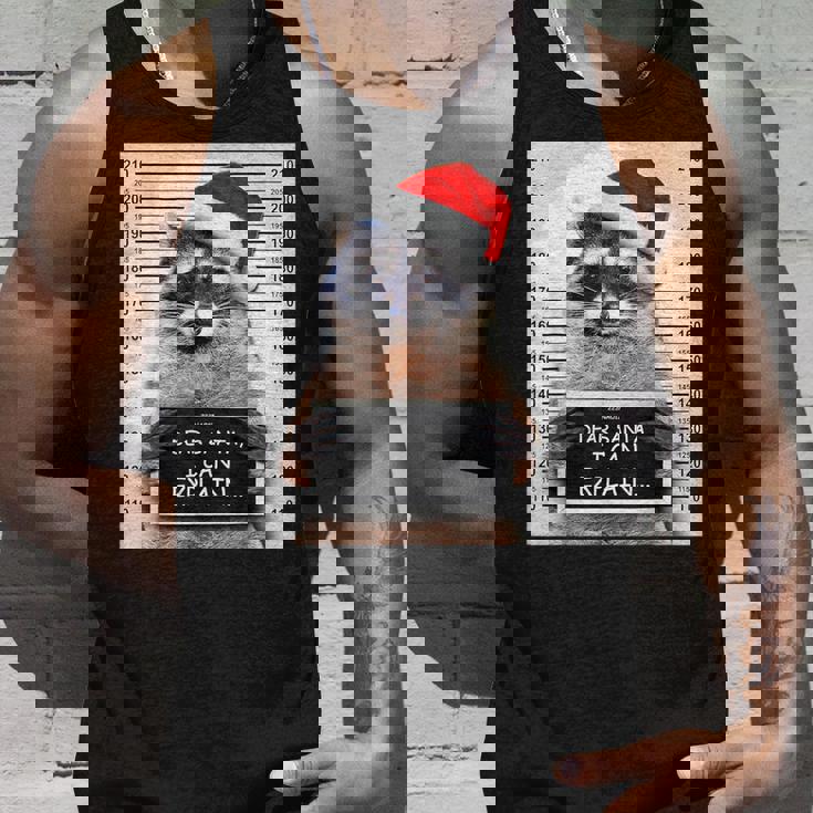 Christmas Raccoon Unisex Tank Top - Dear Santa Humor Gifts for Him