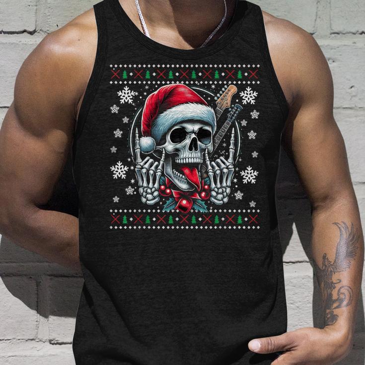 Christmas Skull Ugly Christmas Heavy Xmas Skeleton Tank Top Geschenke für Ihn