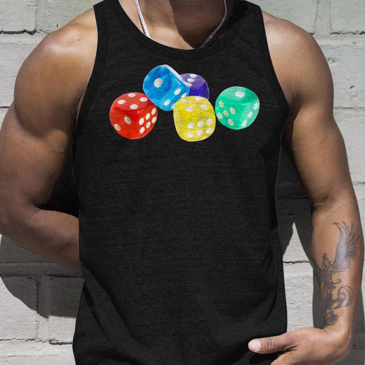 Colourful Dice In Five Different Colours Tank Top Geschenke für Ihn