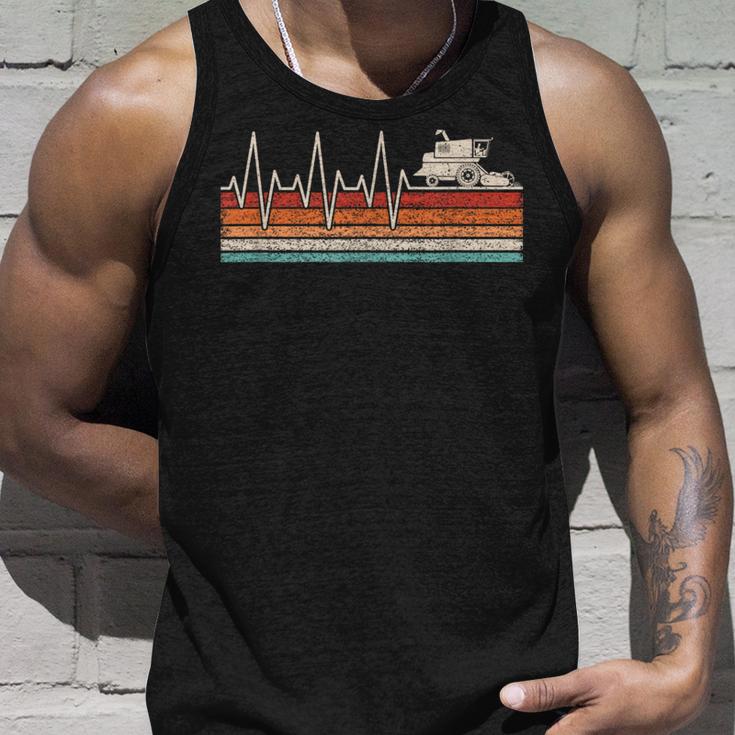 Combine Harvester Heartbeat Harvester Pulse Bauer Heart Rate Tank Top Geschenke für Ihn