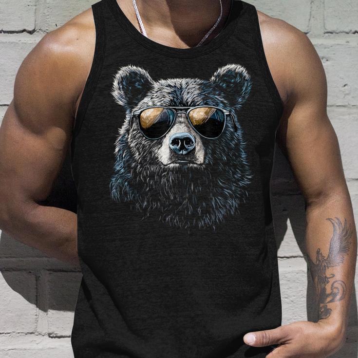 Cool Bear Portrait With Sunglasses Illustration Bear Tank Top Geschenke für Ihn