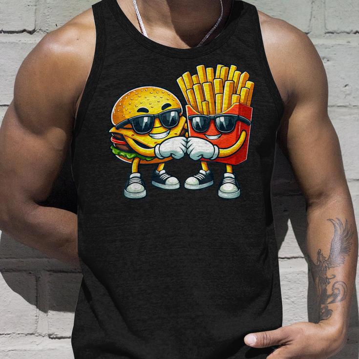 Cool Cheese Burger And Fries Fast Food Lovers Tank Top Geschenke für Ihn