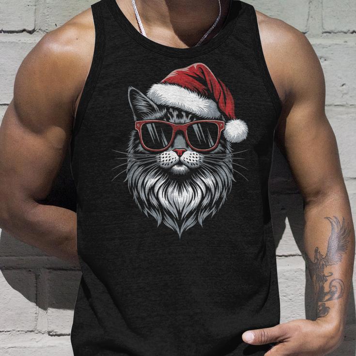 Cool Christmas Cat Santa Christmas Fun Tank Top Geschenke für Ihn