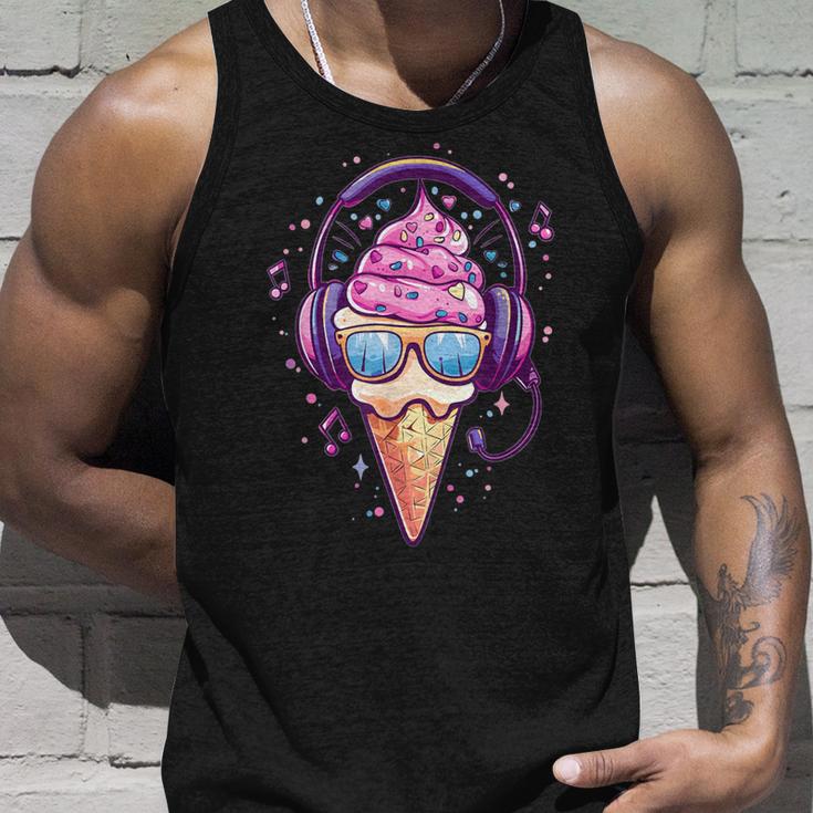 Cool Ice Cream With Sunglasses I Ice Cream Tank Top Geschenke für Ihn